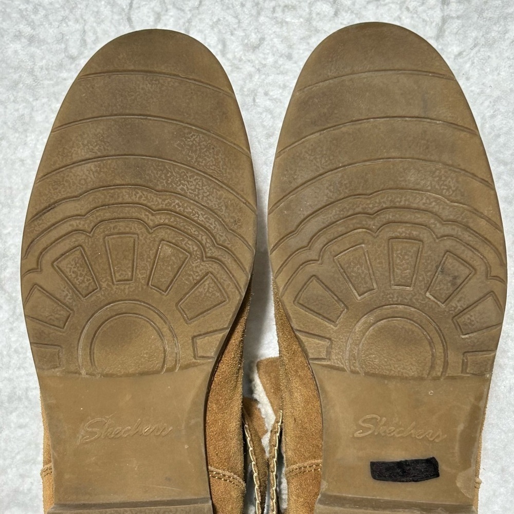 Skechers Womens Brown Suede/Fleece Lined Pull On Ankle Booties Boots SZ US 10 - Picture 9 of 11